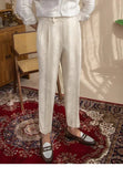 AIDASE  -  New 2025 Men's Neapolitan Mid High Waist Straight Casual Trousers British Retro Versatile Long Pants Summer Fashion Men's Wear aidase-shop