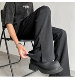 AIDASE  -  Brown Black Suit Pants Men Fashion Social Mens Dress Pants Korean Casual Loose Flared Pants Mens Office Formal Trousers M-2XL aidase-shop