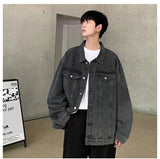 AIDASE  -  Korean Style Casual Men's Denim Jacket Turndown Collar Button Long Sleeve Spring Fall Casual Coat Couple College aidase-shop