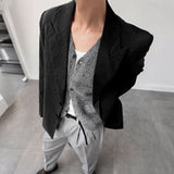 AIDASE  -  Men Striped Blazer Lapel Long Sleeve Button Casual Male Suit Streetwear Elegant Fashion Thin Coats Men Blazer S-5XL aidase-shop