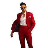 AIDASE  -  Red Gentleman New Mens Suits Two-Pieces Coat Trousers Broadcloth Authentic Tailored Classic Wedding Tuxedos Formal Occasions aidase-shop