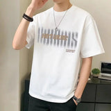 AIDASE  -  Fashion O-Neck Printed Letter Short Sleeve Casual T-Shirts Men's Clothing Summer New Loose All-match Tops Punk Tee Shirt aidase-shop