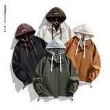 AIDASE  -  Men's Windbreaker Jacket Outdoor Windproof Color Block Hooded Trendy Loose Breathable Comfort Casual Lightweight Hiking Outwear aidase-shop