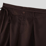 AIDASE  -  Men Pants Solid Color Button Joggers Loose Casual Wide Leg Trousers Men Streetwear 2025 Pleated Fashion Long Pants S-5XL aidase-shop