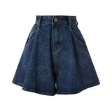 AIDASE  -  High Waist Wide Leg Short Jeans Women's Summer Thin Loose Slimming A- Line Hot Pants plus Size Cover Hip Versatile Shorts aidase-shop