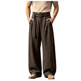 AIDASE  -  Men Sweatpants Korean Fashion Sportswear Mens Wide Leg Old Baggy Pants Casual Zipper Fly Pants Elastic Waist Roupas Masculinas aidase-shop