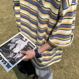 AIDASE  -  Fashion T-Shirts Printing Striped Pullovers Loose Man Short Sleeve Round Neck Handsome Spring Summer Thin Men's Clothing aidase-shop