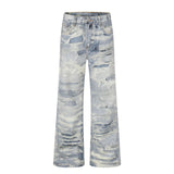 AIDASE  -  American Style Men Blue Straight Simple Basic Casual Trendy Blue Jeans Pants Four Season High Street Fashion Male Denim Trousers aidase-shop