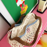 AIDASE  -  DIY Bags Cute Summer Hand-woven Wool Handbag Woven Bag Portable Shoulder Bag Large Capacity Bag Female Bags aidase-shop