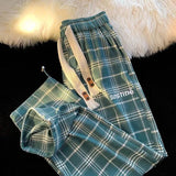 AIDASE  -  New Spring and Autumn Fashion Trendy Brand Retro Plaid Wide Leg Straight Leg Pants Versatile Casual Loose and Fashionable Pants aidase-shop