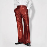 AIDASE  -  Summer New Men's Sequin Plaid Solid Color Trousers Retro Fashion Trend Party Performance Loose Casual Niche Men's Bottoms aidase-shop