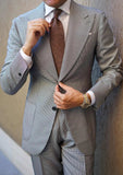 AIDASE  -  Modern Grid Men Suits 2 Piece Coat Pants Groom Gentleman Suit Business Blazer Pants Wedding Prom Party Jacket Size Customized aidase-shop
