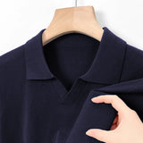 AIDASE  -  Casual Knitted Long Sve  irt Men's Autumn Winter Ocean Bird Collar Turn-down Collar Faionable Leisure Sle Sweater aidase-shop