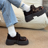 AIDASE  -  Spring Platform Thick Bottom Women JK Mary Jane Shoes Concise Lace Up Shoes Vintage Elegant British Style Shoes aidase-shop