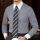Aidase Plaid Color Contrast Shirt Casual  Shirt Dress Camisa Masculina Social Italian High Quality British Style Men Long Sleeve Shirt aidase-shop
