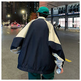 AIDASE  -  Men's Casual Jacket Contrasting Color Retro Streetwear Coat Zip Up Jacket Windbreaker Thin Sports Coats Outdwear Hiking Clothes aidase-shop