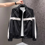 AIDASE  -  Summer New Men's Fashionable Comfortable Sun Protection Jacket Color Block Stand Collar Coat Windproof aidase-shop