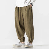 Aidase Men Corduroy  Pants Casual Autumn Men Wide-Leg Pants Man Harajuku Streetwear Trousers Male Elastic Waist Loose Korean Pants