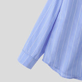 AIDASE  -  Men Striped Shirt Lapel Long Sleeve Button Loose Casual Men Clothing Streetwear Korean Style Fashion Shirts Tops S-5XL aidase-shop
