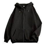 AIDASE  -  Unisex Hooded Sweatshirts Zippered Solid Color Sweatshirts Loose Trendy Couple Hoodie Jackets Hoodie for Men plus Size aidase-shop