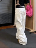 AIDASE  -  Plus Size American Embroidered Wide Leg Jeans Women Casual Straight Fit Loose Long Pants Vintage Versatile Slimming aidase-shop