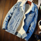 Aidase Denim Jackets Man Padding with Sheep Jeans Coat for Men Padded Wool Black Warm Slim Fit Lxury Low Cost One Piece Fashion Casual aidase-shop
