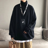 AIDASE  -  Men Oversized Turtleneck Sweaters Winter Korean Fashions Pullover Harajuku Black Knitwear aidase-shop