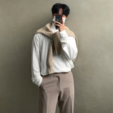 Aidase Winter High Neck T-shirt Men Warm Fashion Solid Color Casual T-shirt Men Korean Loose Cotton T Shirt Men Top Oversize M-2XL aidase-shop