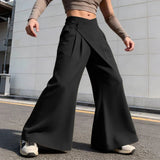 AIDASE  -  Men's Wide Leg Pants Solid Color Button Casual Irregular Trousers For Man Streetwear Baggy Leisure Pantalones Pants aidase-shop