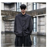 AIDASE  -  Men's Black Oversized Cargo Harem Pants - Multi-Pocket Dark Techwear Style aidase-shop