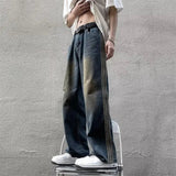 AIDASE  -  Retro Jeans Men's Versatile Loose Trendy Brand Handsome Striped Straight Pants aidase-shop