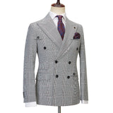 Aidase Cenne Des Graoom Classic Full Men's Suit Plaid 2 Pcs Vintage Double-Breasted Jacket Vest Pants for Office Business Wedding