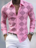 AIDASE  -  Daily Leisure Mens Long Sleeve Slim Shirts Spring Autumn Casual Buttoned Turn-down Collar Shirt Men Stylish Pattern Print Shirt aidase-shop