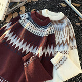AIDASE  -  New Casual Mens Knitting Sweater Autumn Winter Daily Leisure Mens Knitted Jumper Tops Men Vintage Geometric Jacquard Sweaters aidase-shop