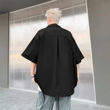 AIDASE  -  American Retro Men's Short Sleeved Shirt Large Pocket Design Casual Shirts Summer Loose Versatile Male Tops Clothing aidase-shop