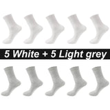 AIDASE  -  10Pairs Men Socks Organic Cotton Breathable Black White Business Socks Casual Spring Summer for Male Plus Size EUR38-48 aidase-shop