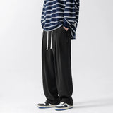 AIDASE  -  Spring Summer Coffee Casual  Ice Silk Pants Men's Trend Solid Pants Men Drape Mopping Pants Straight Loose Wide-leg Trousers aidase-shop