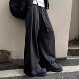 AIDASE  -  Japanese Style Men's Casual Pants Loose Fit Straight Leg Drapey Button Detailing Spring Autumn New Arrival aidase-shop