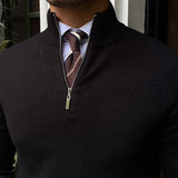 Aidase Daily Casual Zipper Stand Collar Sweater Mens Autumn Fashion Solid Color Long Sleeve Slim Jumper Knit Tops Men Vintage Sweaters aidase-shop