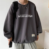 AIDASE  -  Spring Autumn Fashion Fleece Letter Print Sweatshirt Man Harajuku Oversized Male Clothes Pullovers Tops Long Sleeve Streetwear aidase-shop