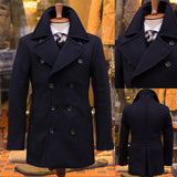 Aidase winter outfits men Men Suit Coat Tailor-Made Blazer Overcoat Long Coat Woolen Winter Warm Wide Lapel Fashion Business Wedding Groom Prom Tailored