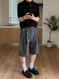 AIDASE  -  Retro American A-Line Pleat Bend Knife Tr Five-Quarter ort Pants Men Women Summer Daily Commuting Casual orts aidase-shop