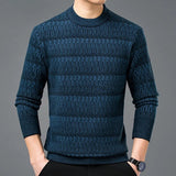 Men's Striped Knitwear Round Neck Straight Sleeve Pullover Fashion City Simple Warm Sweater aidase-shop