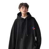 Streetwear Oversized Hoodies Men Green Hooded Sweatshirts Autumn Winter Casual Loose Warm Fleece Hoodies Korean Men Hip Hop Tops aidase-shop