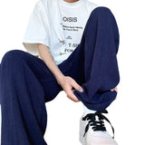 AIDASE  -  Loose Fit Linen Cotton Casual Pants for Men Summer Straight Leg Comfortable Breathable Slimming k Blue Trousers aidase-shop