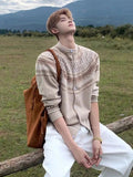 AIDASE  -  American Fair Isle Knitted irt Men Women Autumn Outerwear Lazy Loose Sle Sweater Cardigan Casual Wear Nylon Polyester aidase-shop