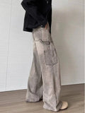 AIDASE  -  Trendy New Men Jeans Ripped Vintage Design Loose High Street Fashion Straight-leg Denim Pants Autumn Trousers 21E7422 aidase-shop