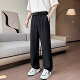 AIDASE  -  Korean Style Men's Casual Pants Summer New Fashion Versatile Thin Straight Wide Leg Male Trousers Menswear Tide aidase-shop