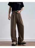 AIDASE  -  Summer American Style Suit Pants Loose Straight-leg Casual Thin Solid Color Draped Floor-Length Men Trousers Tide 21E6758 aidase-shop