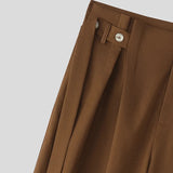 AIDASE  -  Men Pants Solid Color Button Joggers High Waist Casual Trousers Men Streetwear Loose Fashion Male Wide Leg Pants S-5XL aidase-shop